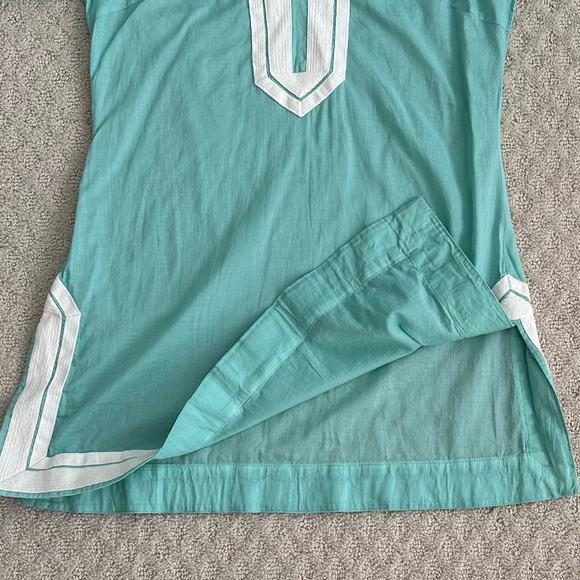 Tory Burch Cotton Tunic Top Mint/White Size 4 Lightweight Summer Preppy Designer - Picture 8 of 12